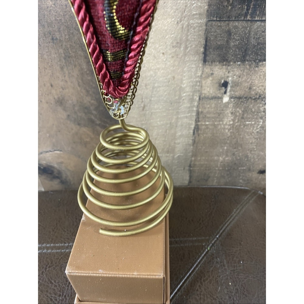 Vintage Kurt Adler 8-Point Star Christmas Tree Topper Red Velvet Gold Cord 12" - Picture 8 of 16